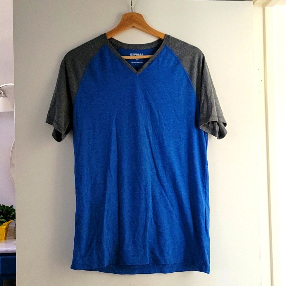 Express soft wash blue and grey Tshirt